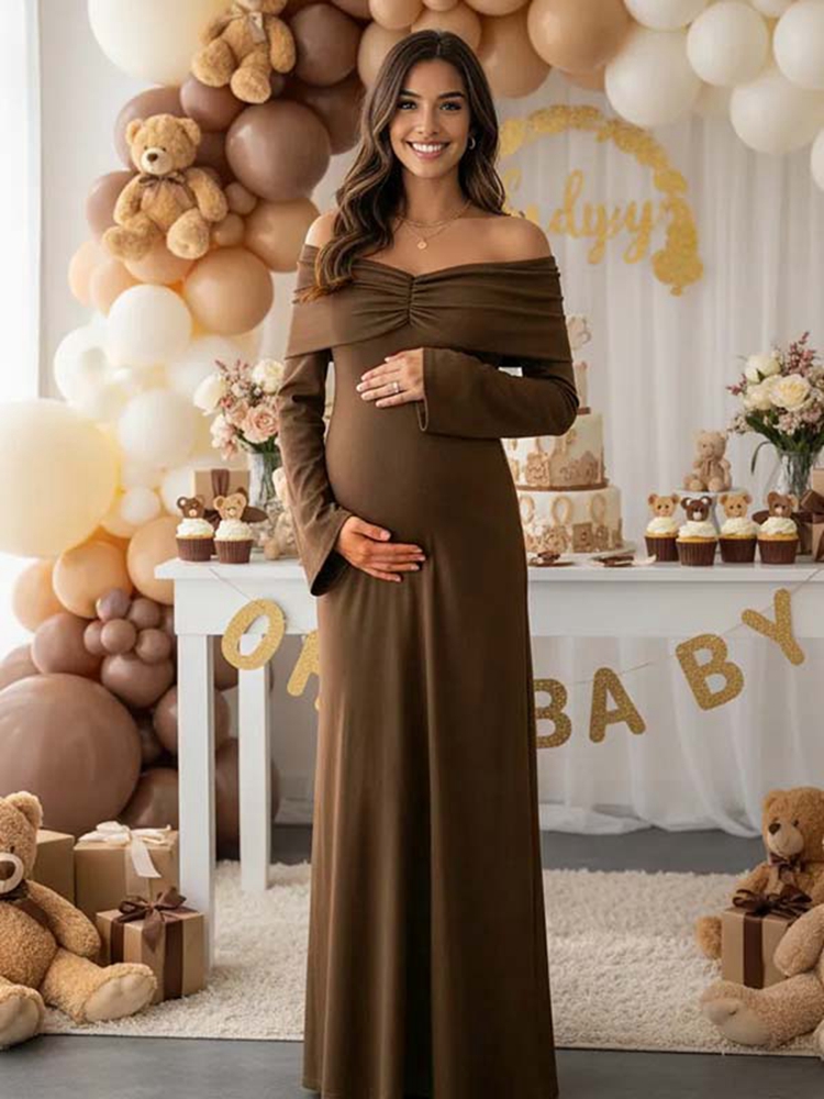 Vestido de maternidad marrón d - Photography Club reseña y precio